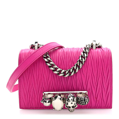 Alexander McQueen Lambskin Pleated Knuckle Shoulder Bag Fuchsia 1 of 10
