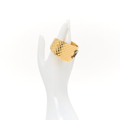 Chanel Metal CC Cuff Gold Silver 2 of 4