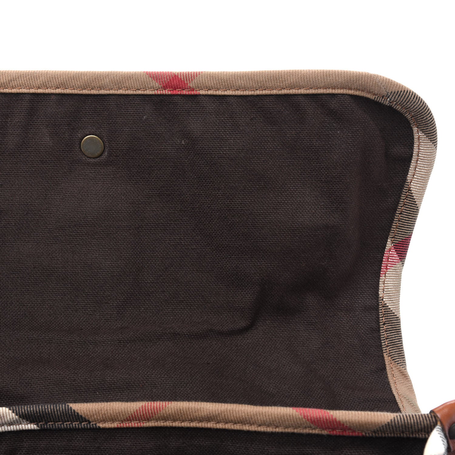 Burberry Calfskin House Check Trim Bates Shoulder Bag Cognac 10 of 33