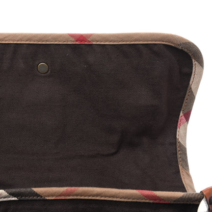 Burberry Calfskin House Check Trim Bates Shoulder Bag Cognac 10 of 33