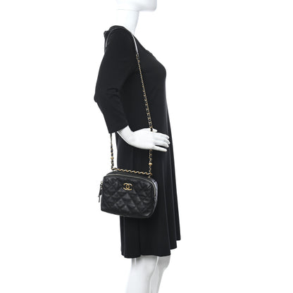 Chanel Calfskin Quilted Mini Bowling Bag Black 2 of 10