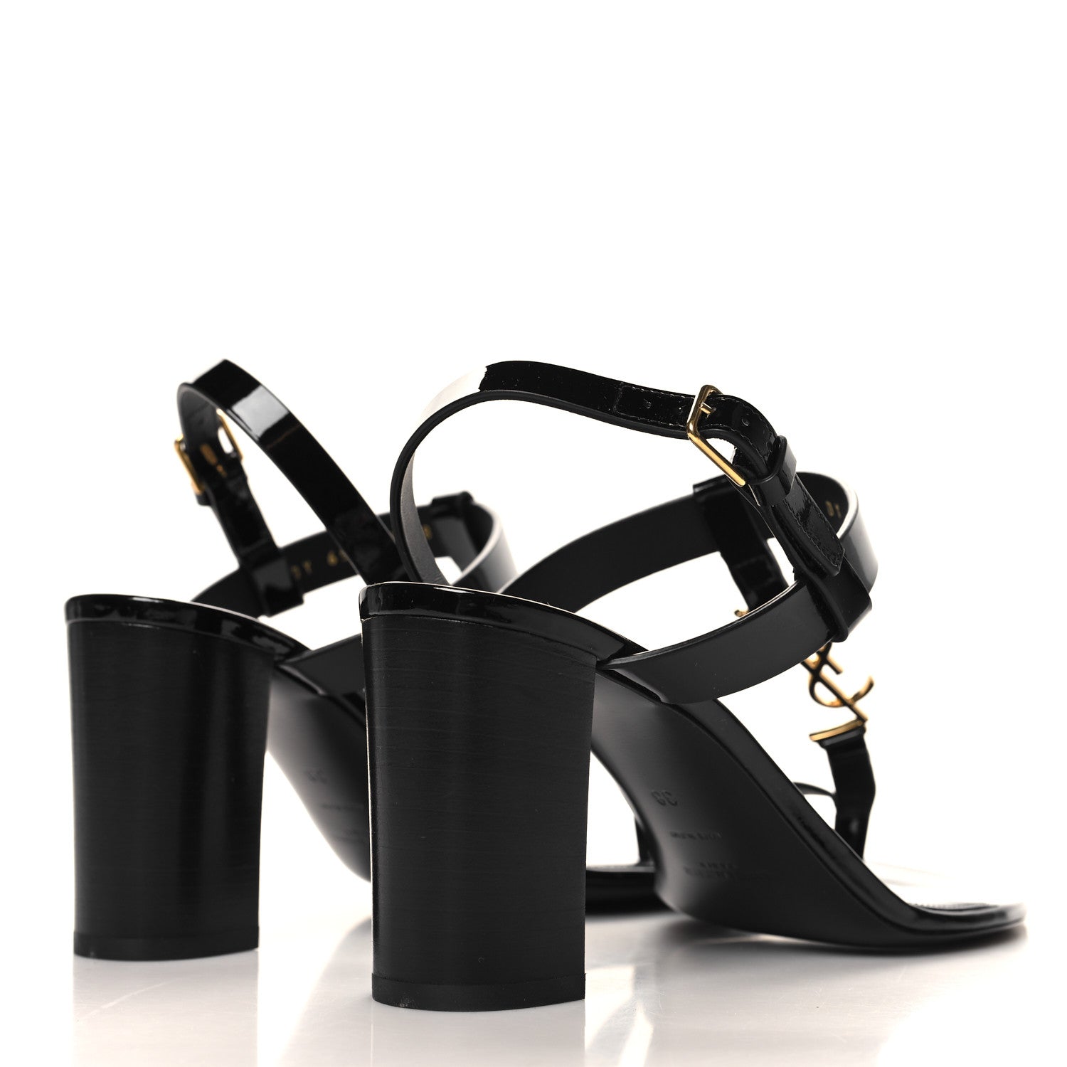 Saint Laurent Calfskin Cassandra 75 Sandals 38 Black 5 of 9