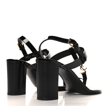 Saint Laurent Calfskin Cassandra 75 Sandals 38 Black 5 of 9