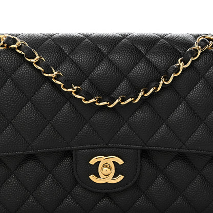 Chanel Caviar Quilted Medium Double Flap Black 8 of 10