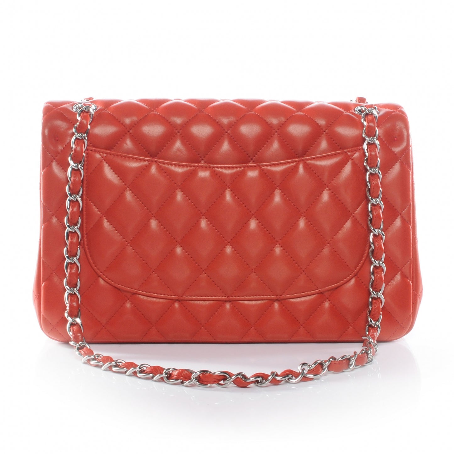 Lambskin Jumbo Double Flap Red