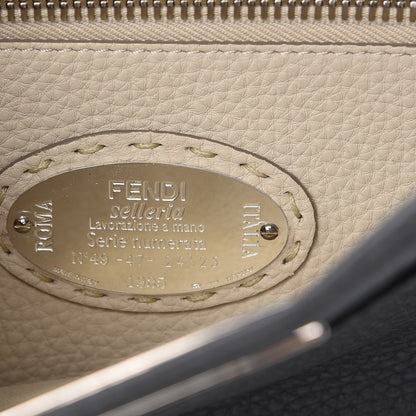Fendi Cuoio Romano Selleria Bi-Color Medium Peekaboo Iconic Satchel Asfalto Latte 8 of 9