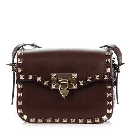 Valentino Garavani Vitello Small Rockstud Flap Saddle Bag Cacao 1 of 7