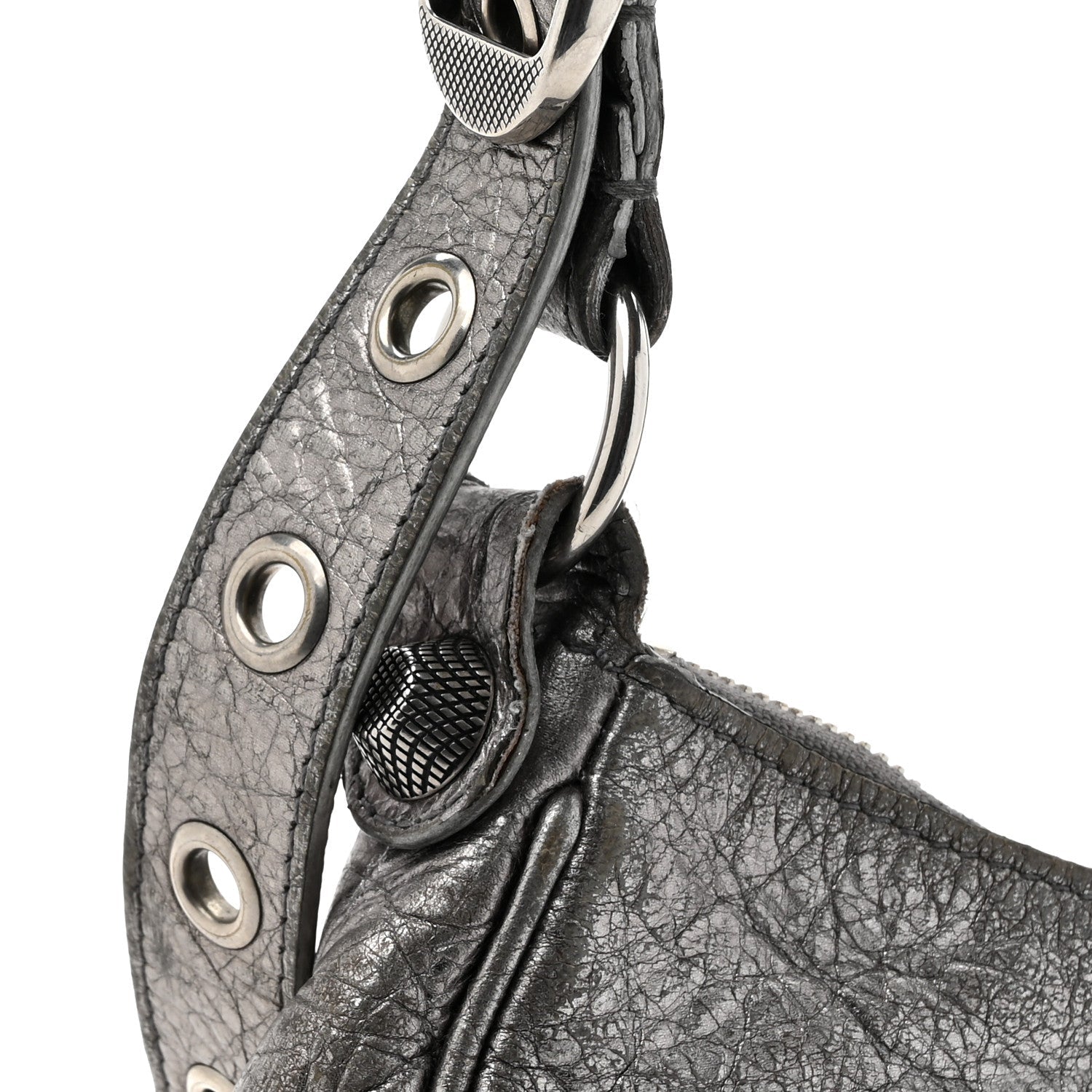 Balenciaga Metallic Agneau Arena Le Cagole Shoulder Bag XS Silver 13 of 17