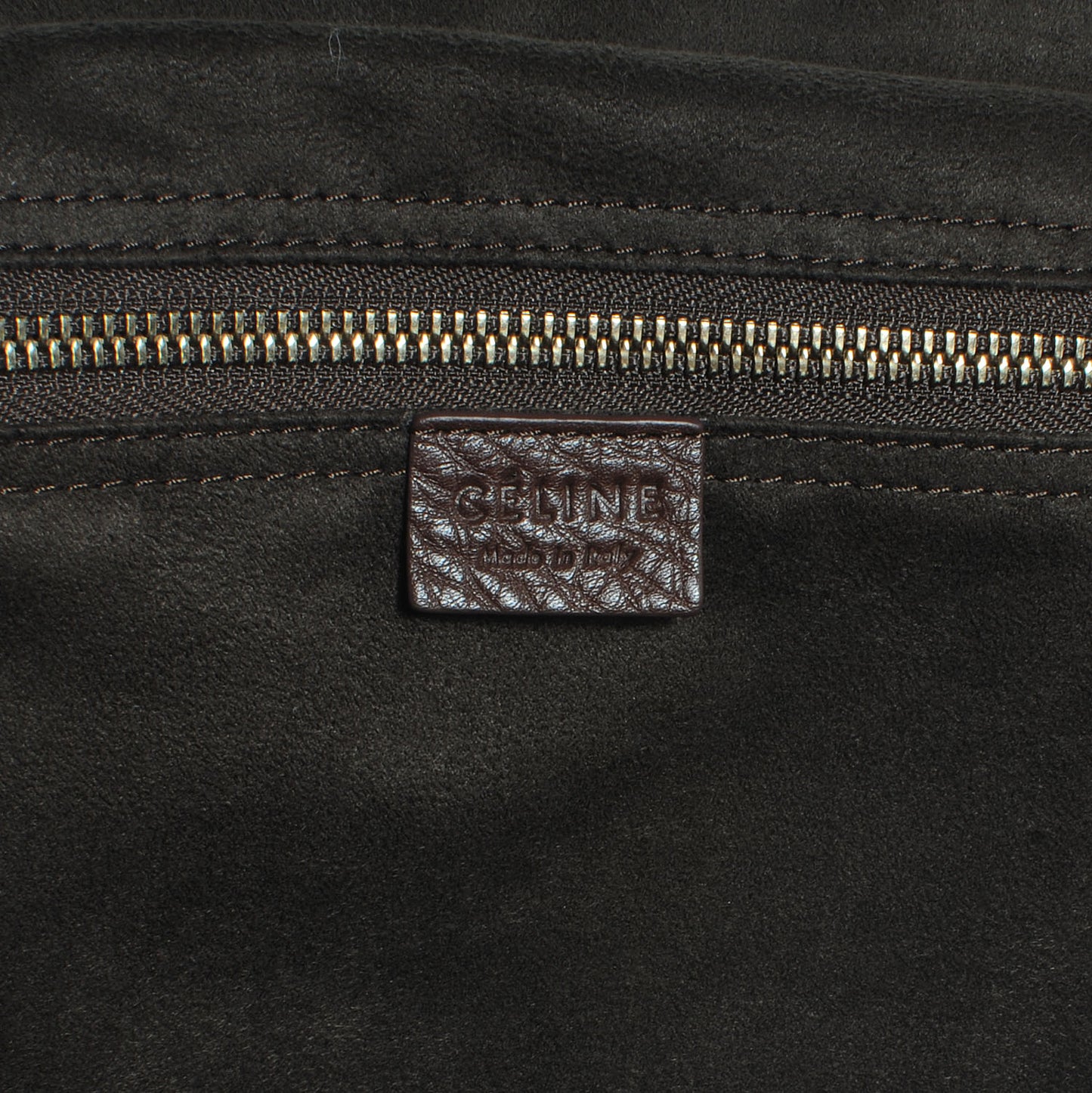 Pebbled Leather Mini Luggage Chocolate