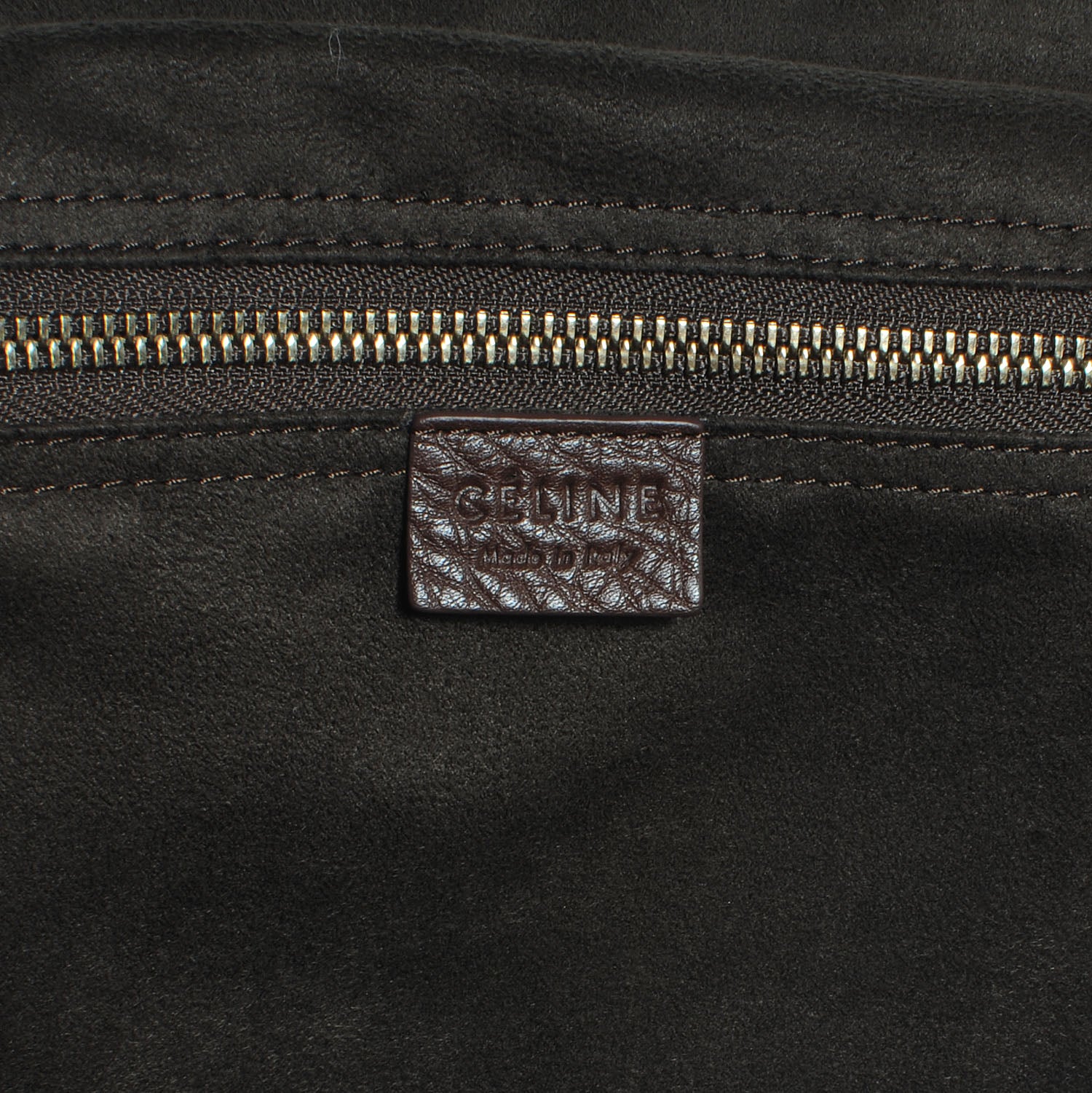 Celine Pebbled Leather Mini Luggage Chocolate 6 of 7