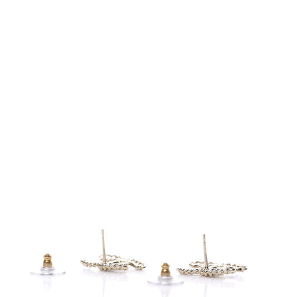 Chanel Crystal Chain CC Earrings Gold 3 of 5