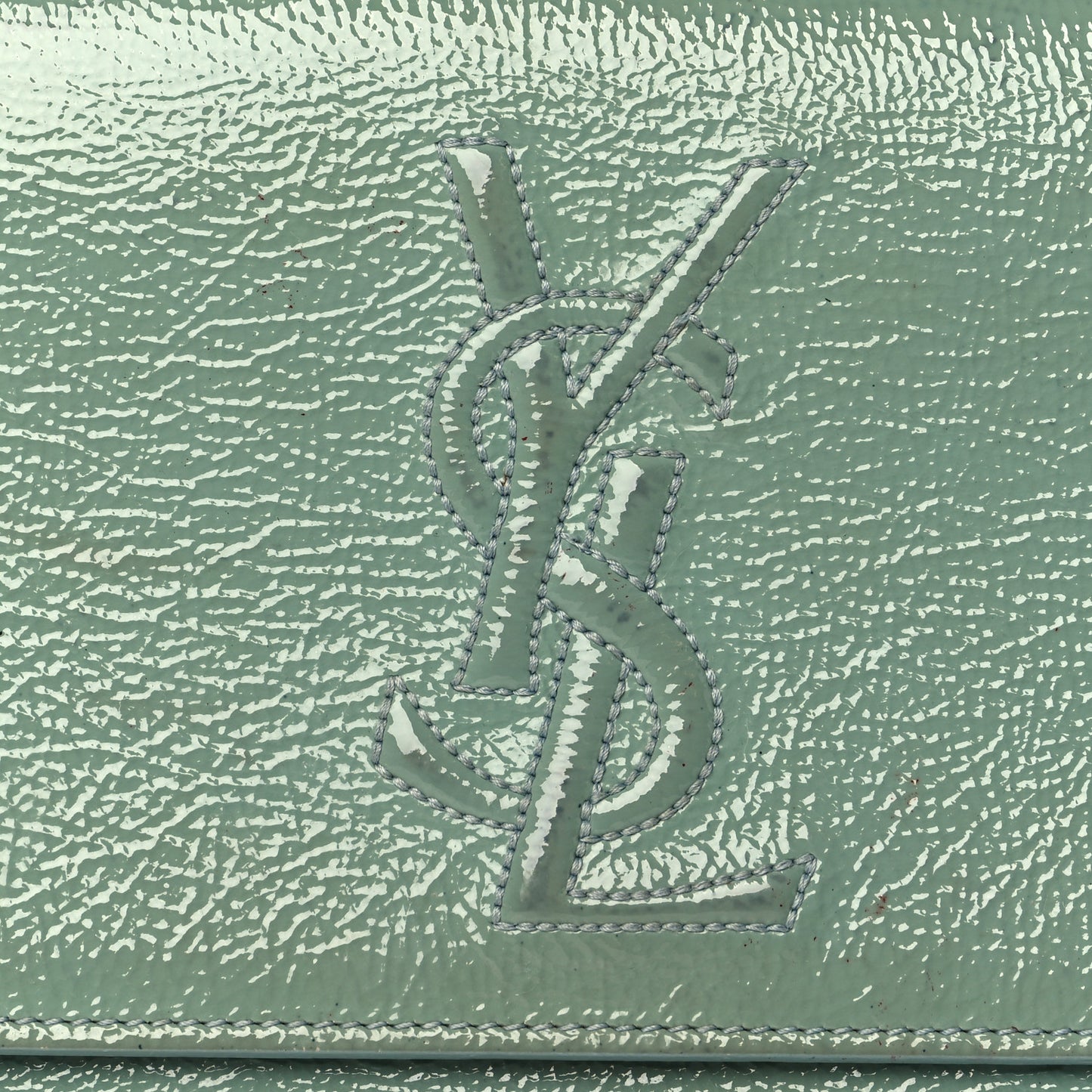 Textured Patent Monogram Large Belle De Jour Clutch Turquoise