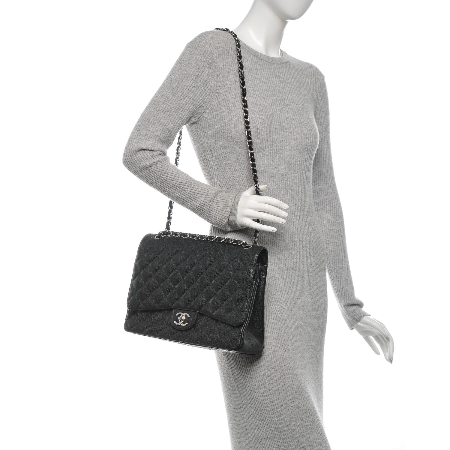 Chanel Caviar Quilted Maxi Double Flap Black 2 of 7