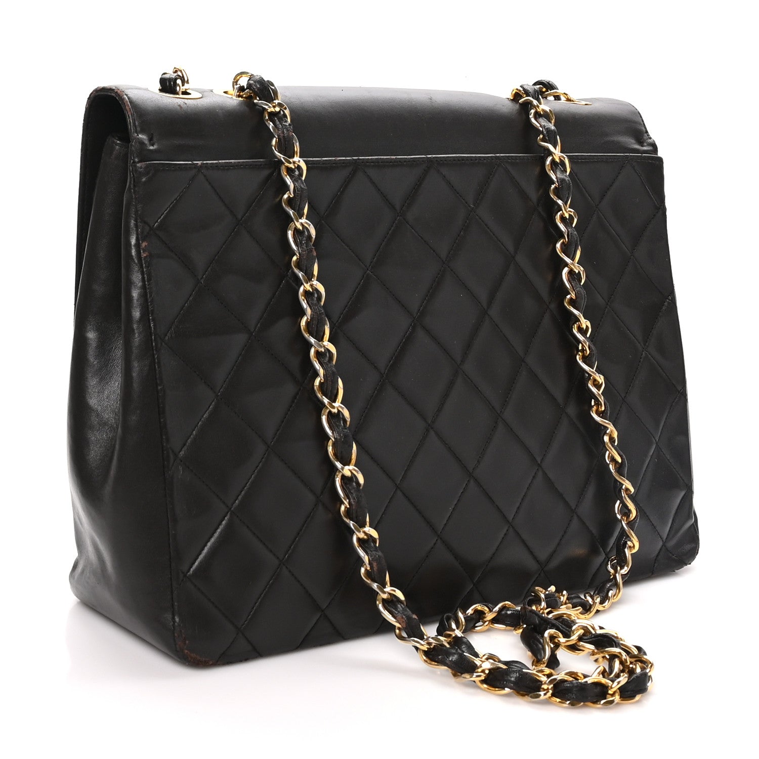 Chanel Lambskin Quilted CC Maxi Jumbo Single Flap Brown 3 of 16