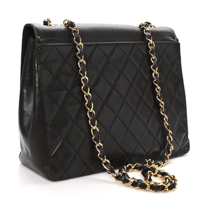 Chanel Lambskin Quilted CC Maxi Jumbo Single Flap Brown 3 of 16