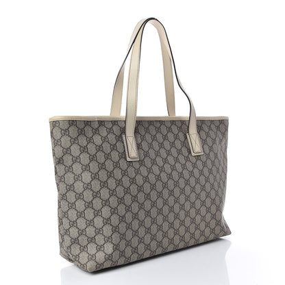 Gucci GG Supreme Monogram Medium Zippered Shopping Tote Off White 3 of 9