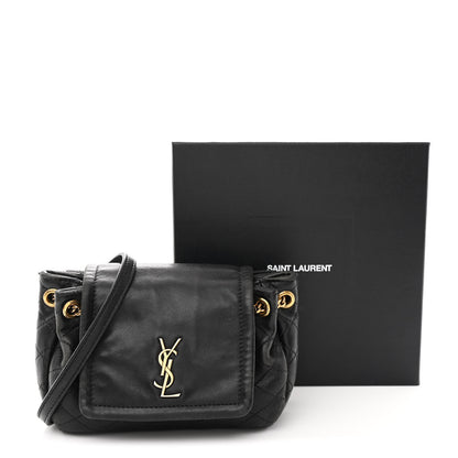 Saint Laurent Lambskin Quilted Monogram Mini Nolita Black 16 of 16