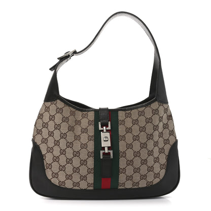 Gucci Monogram Web Jackie O Hobo Dark Brown 1 of 10