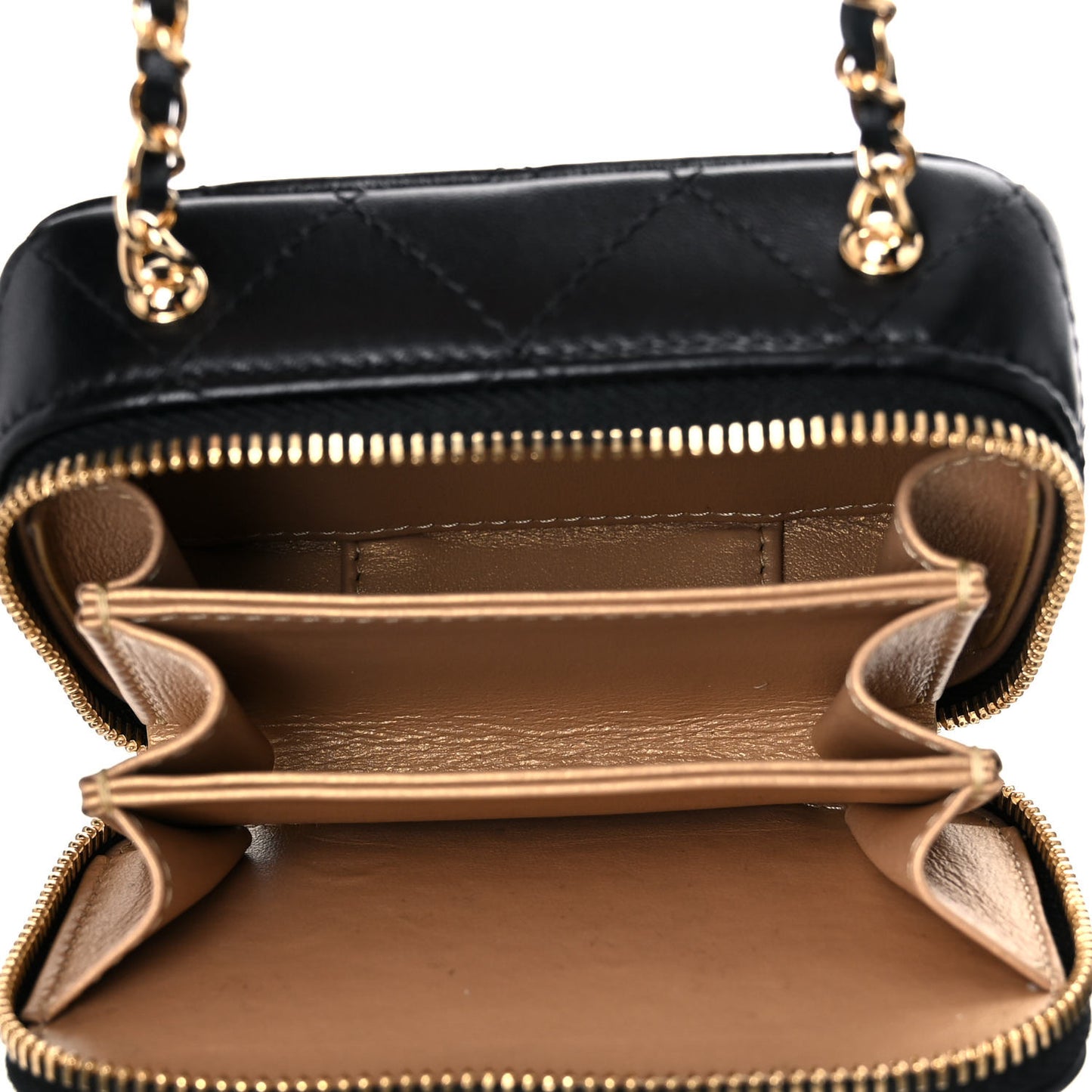 Lambskin Quilted Mini Golden Plate Clutch With Chain Black