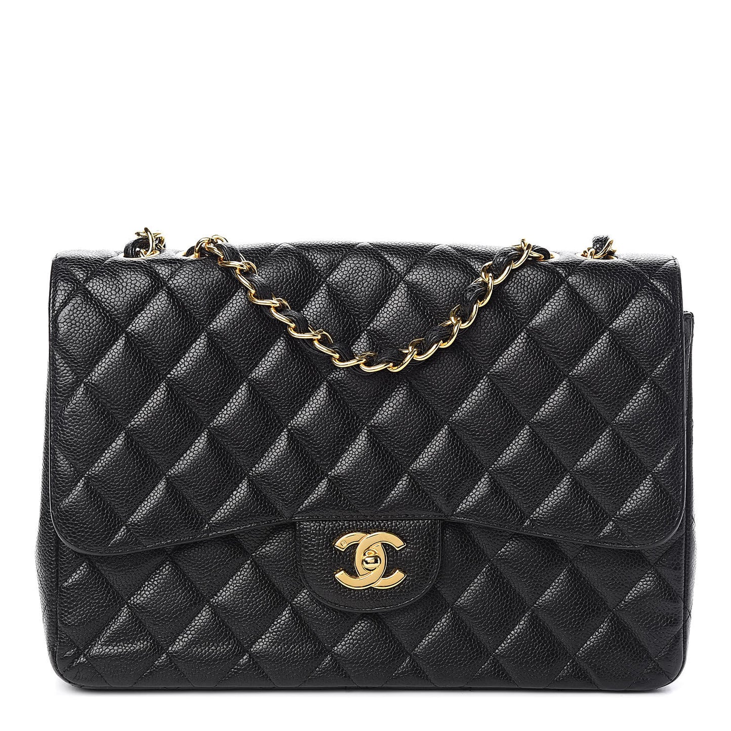 Caviar Quilted Jumbo Single Flap Black