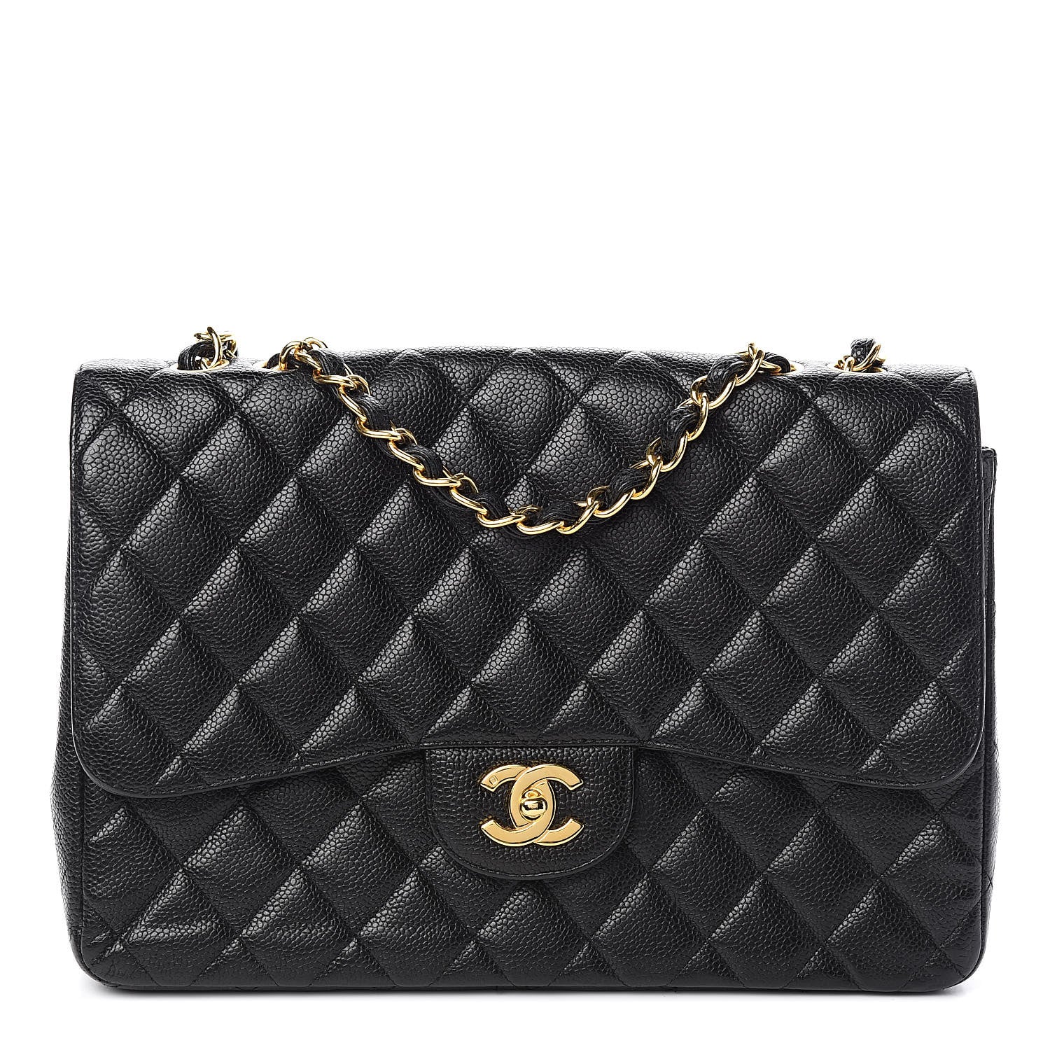 Chanel Caviar Quilted Jumbo Single Flap Black 1 of 10