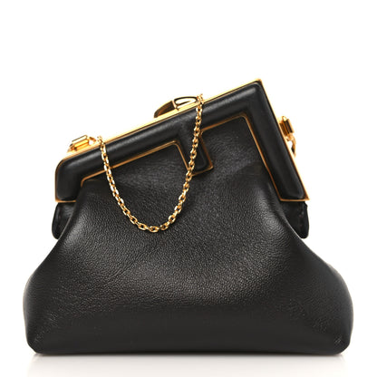 Fendi Shiny Nappa Nano Fendi First Bag Charm Ebano 1 of 7