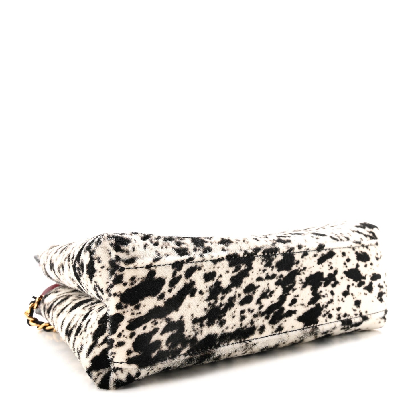 Pony Hair Printed Chic Lady Small Shopping Tote White Black