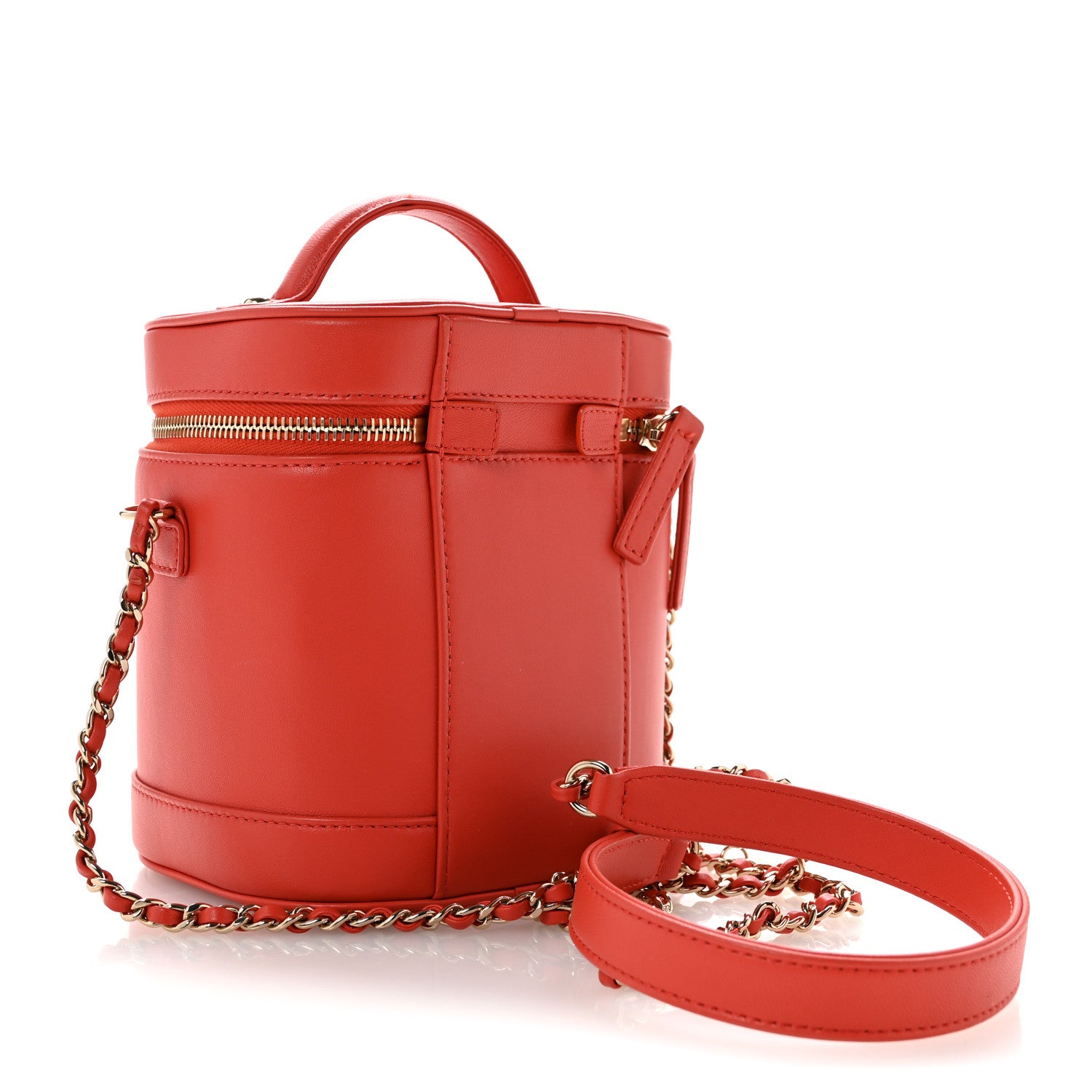 Chanel Lambskin Timeless Vanity Cosmetic Case Red 3 of 12