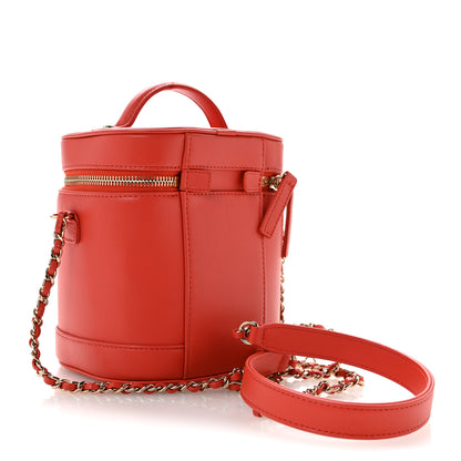 Chanel Lambskin Timeless Vanity Cosmetic Case Red 3 of 12