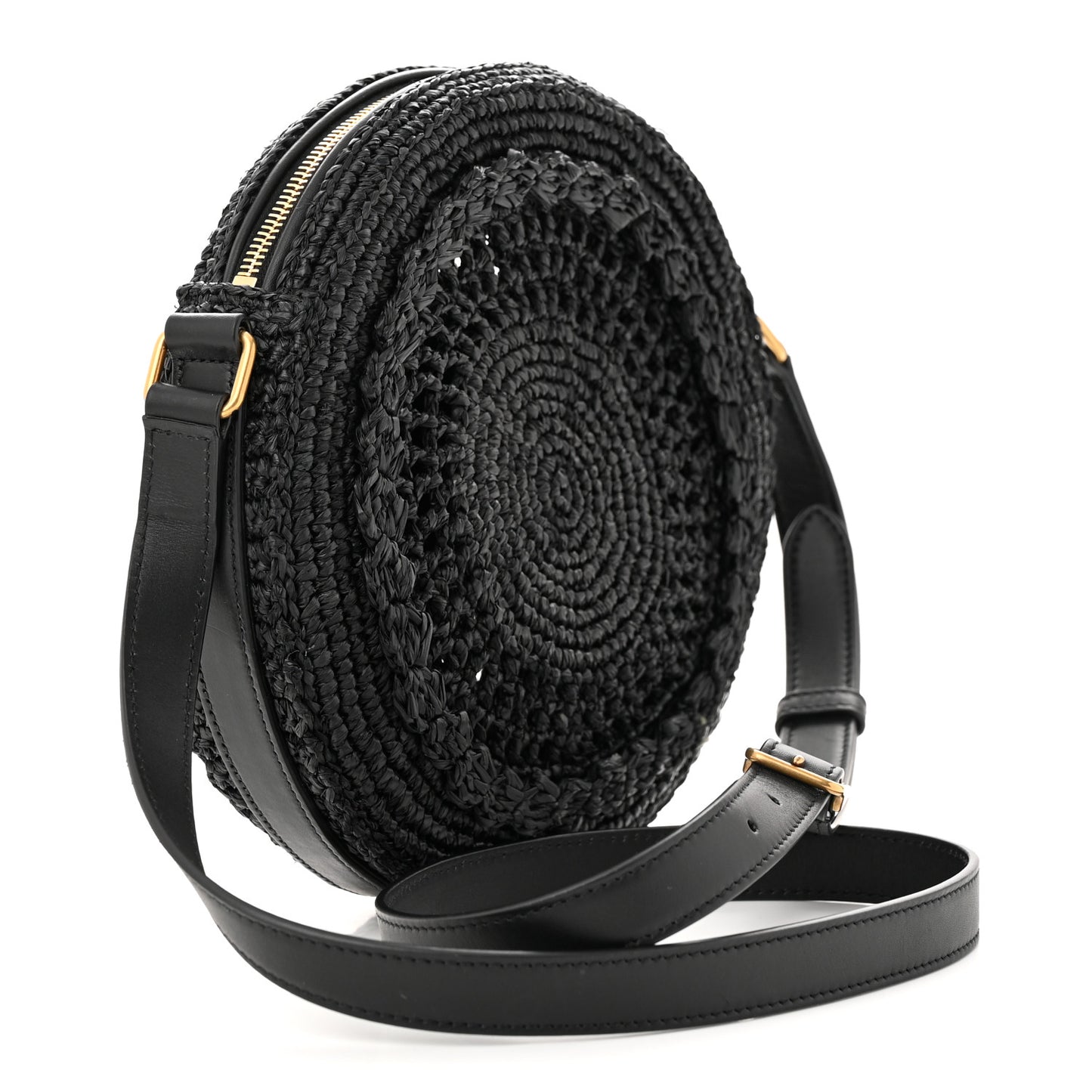 Raffia Sac Round Black