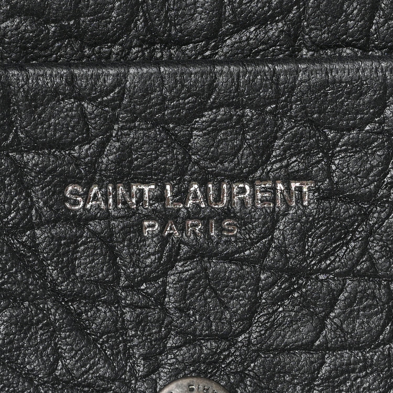 Saint Laurent Calfskin Crocodile Embossed Monogram Monochrome Business Card Holder Black 6 of 6