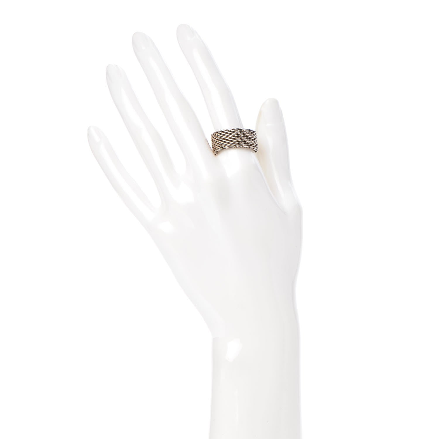 Tiffany Sterling Silver Somerset Mesh Ring 62 10 2 of 3