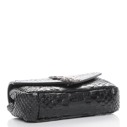 Saint Laurent Python Calfskin Embossed Monogram Classic Baby Chain Bag Black 5 of 8