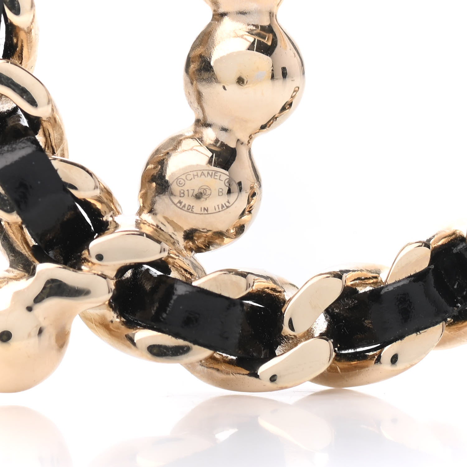 Chanel Lambskin Pearl CC Chain Brooch Black Gold 4 of 4