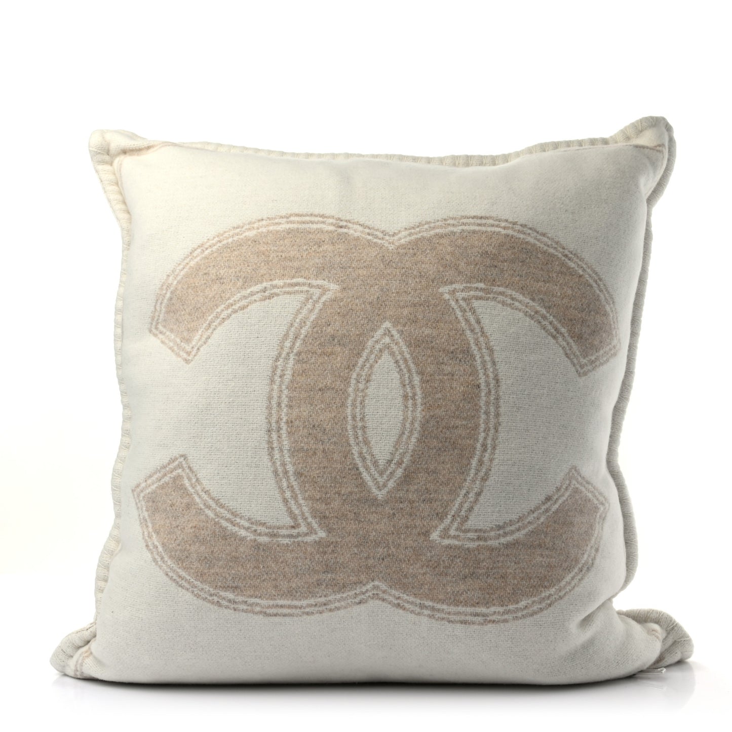 Merino Wool Cashmere CC Pillow Beige Off White
