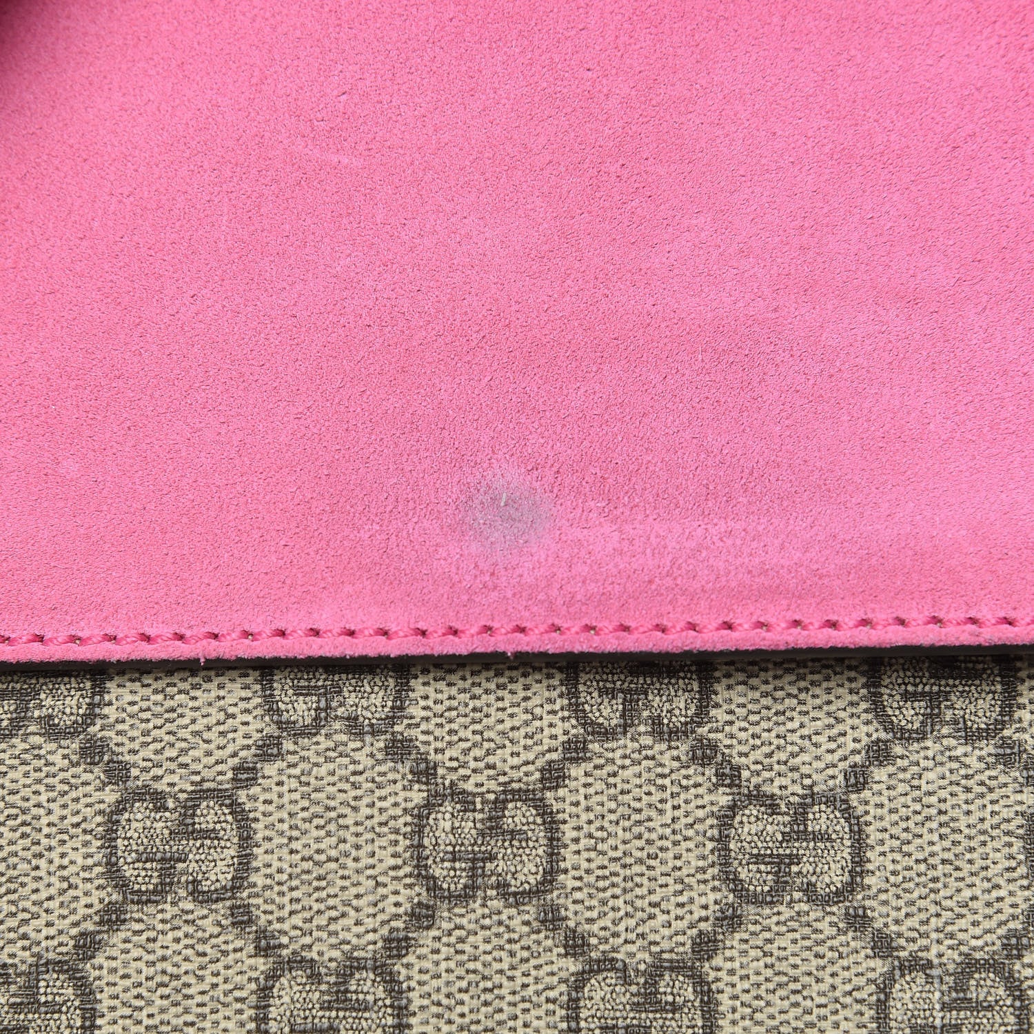 Gucci GG Supreme Monogram Suede Pierced Heart Embroidered Medium Dionysus Shoulder Bag Beige Ebony Pink Tropical Flower 19 of 20
