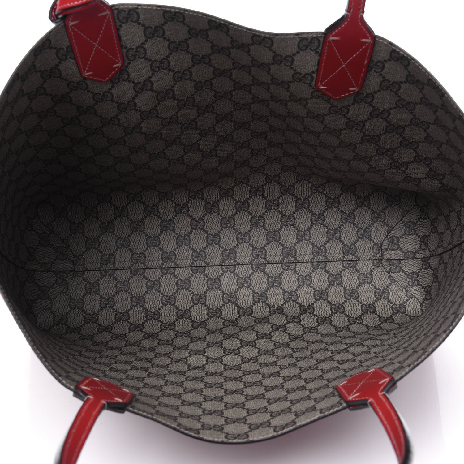 Gucci GG Supreme Medium Reversible Tote Beige Red 9 of 19