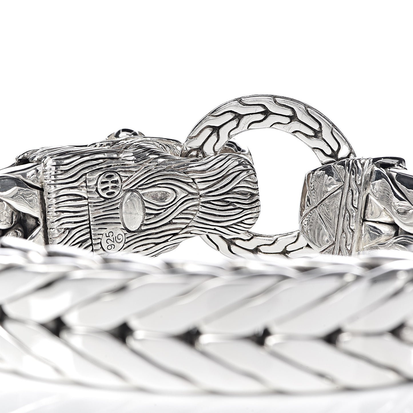 Sterling Silver 15mm Legends Naga Dragon Station Bracelet