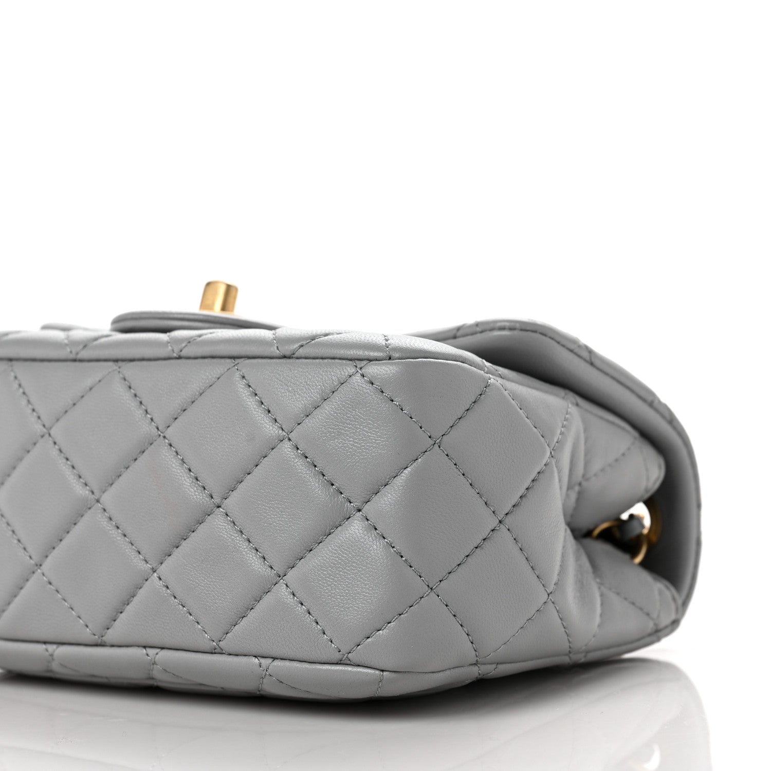 Chanel Lambskin Quilted Mini Pearl Crush Flap Light Grey 9 of 10