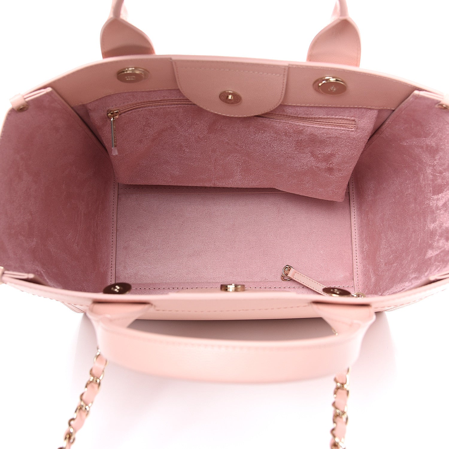 Chanel Caviar Small Studded Deauville Tote Light Pink 5 of 9