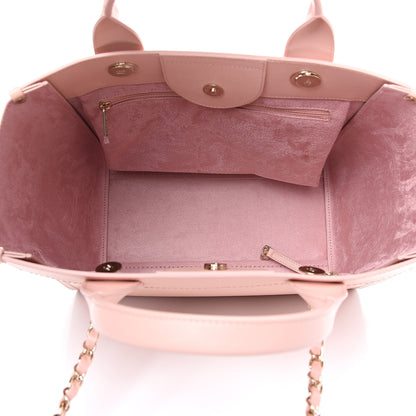 Chanel Caviar Small Studded Deauville Tote Light Pink 5 of 9