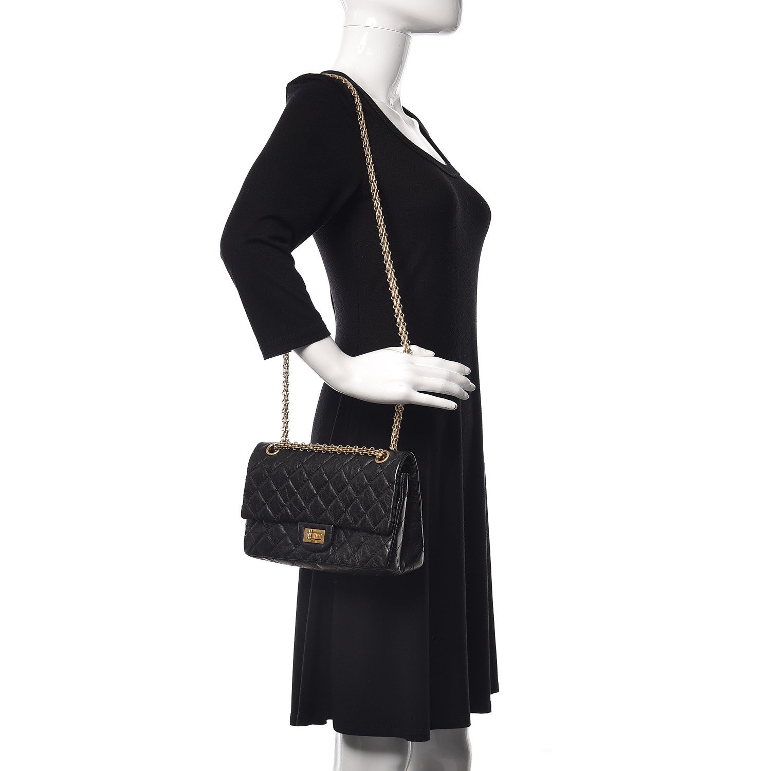 Chanel Aged Calfskin Quilted 2.55 Reissue 225 Flap Black 2 of 20