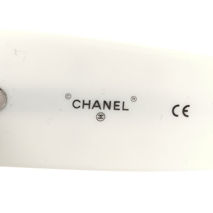 Chanel Acetate Quilted CC Pilot Sunglasses 71465 White Black 6 of 7