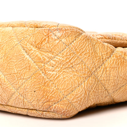 Chanel Crinkled Patent Quilted Jumbo Single Flap Light Beige 11 of 23