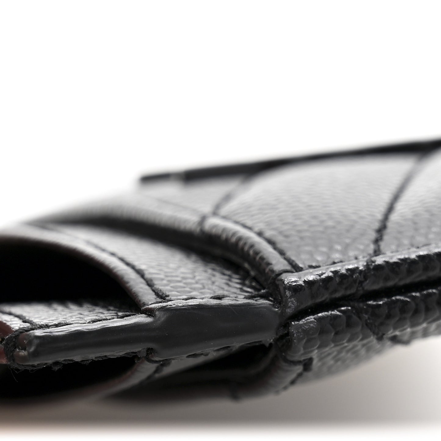 Grain De Poudre Matelasse Chevron Monochrome Monogram Credit Card Case Black