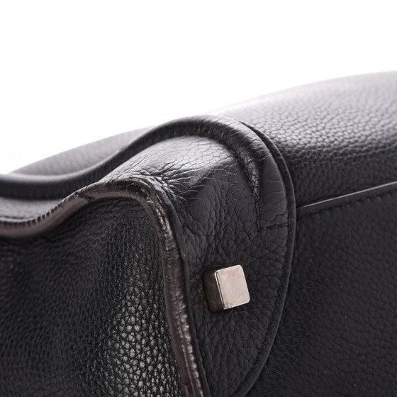Drummed Calfskin Mini Luggage Black
