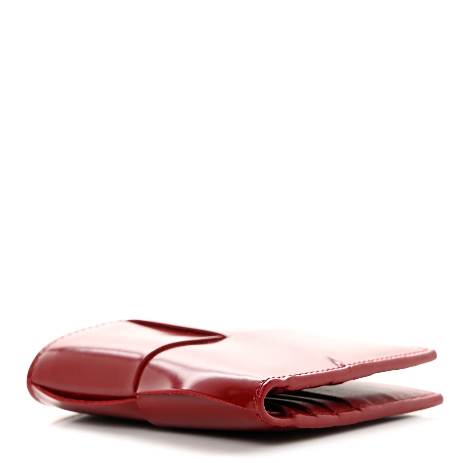 Bottega Veneta Nappa Maxi Intrecciato Card Holder Wallet Dark Red 4 of 8