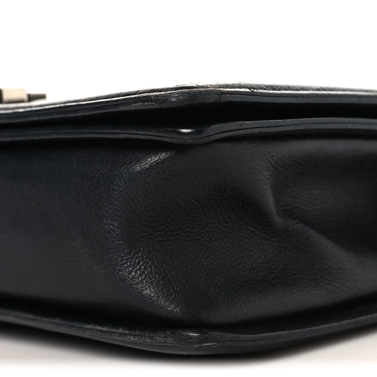 Calfskin Double Stitch Medium Boy Flap Black