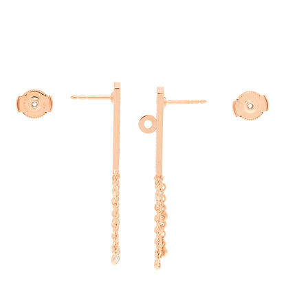 Hermes 18K Rose Gold Diamond Kelly Gavroche Pave Earrings 3 of 5