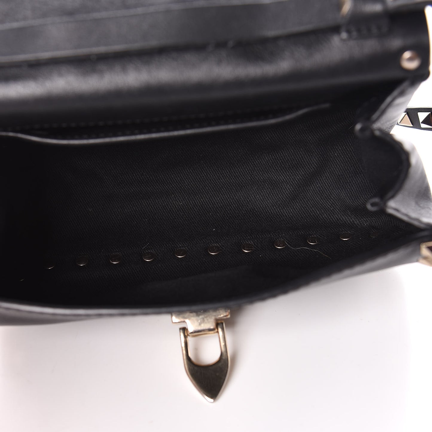 Vitello Mini Rockstud Flap Saddle Crossbody Bag Black